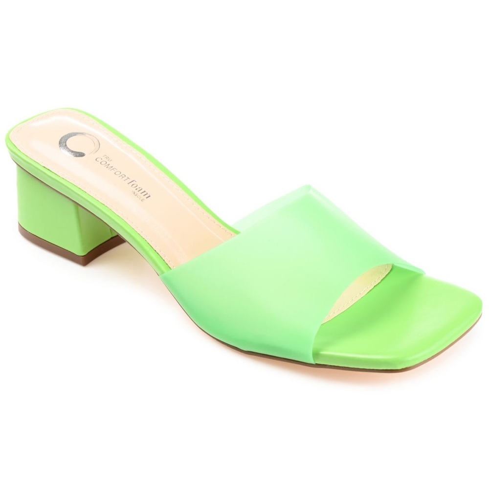 Journee Collection Jaydin Tru Comfort Foam Slip On Block Heel Sandals Size 8